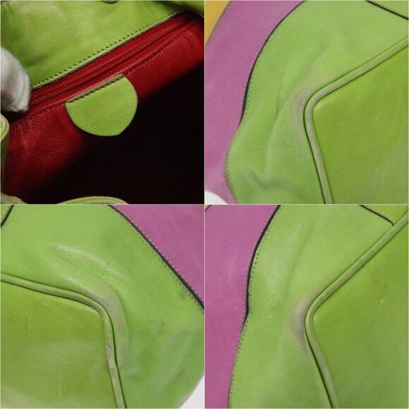 CELINE Shoulder Bag Leather Green Auth 115918 - Picture 16 of 16